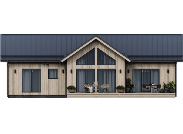 Проект каркасного дома Лагерта фасад 2