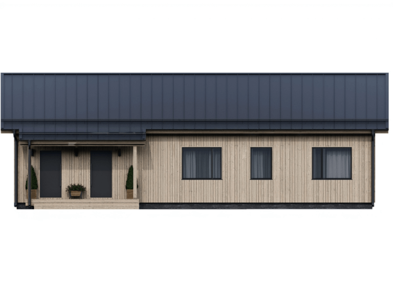 Проект каркасного дома Лагерта фасад 3