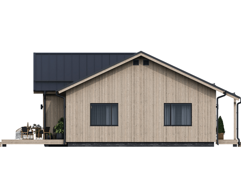 Проект каркасного дома Лагерта фасад 4