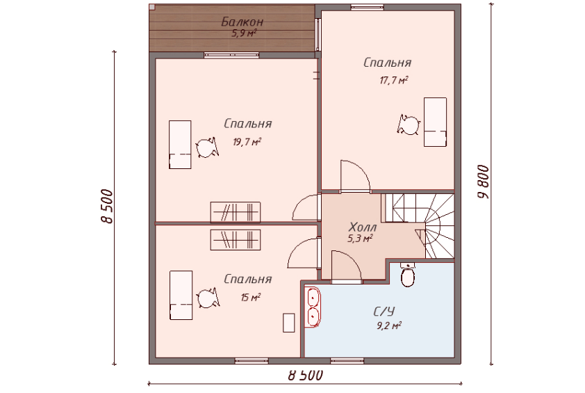 Проект каркасного дома Арден план 2