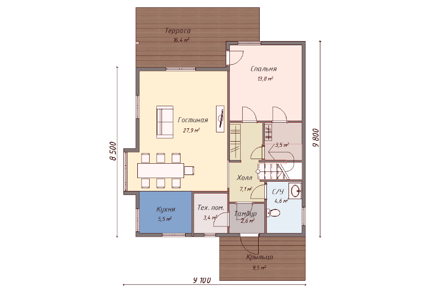 Проект каркасного дома Арден план