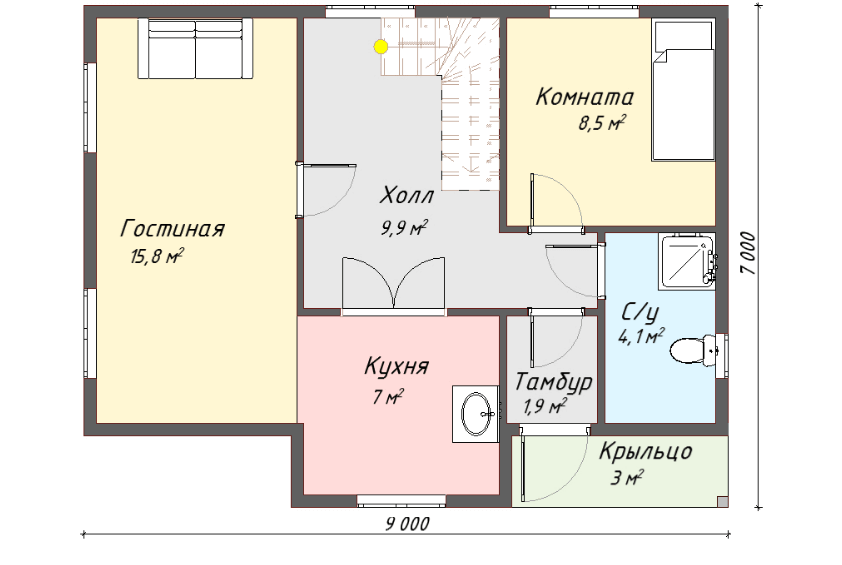 Проект каркасного дома Авалон план
