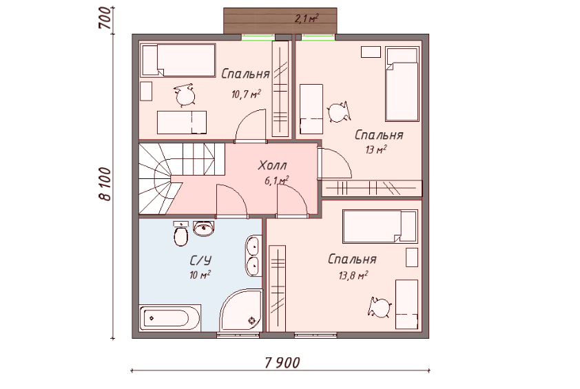 Проект каркасного дома Баффало план 2