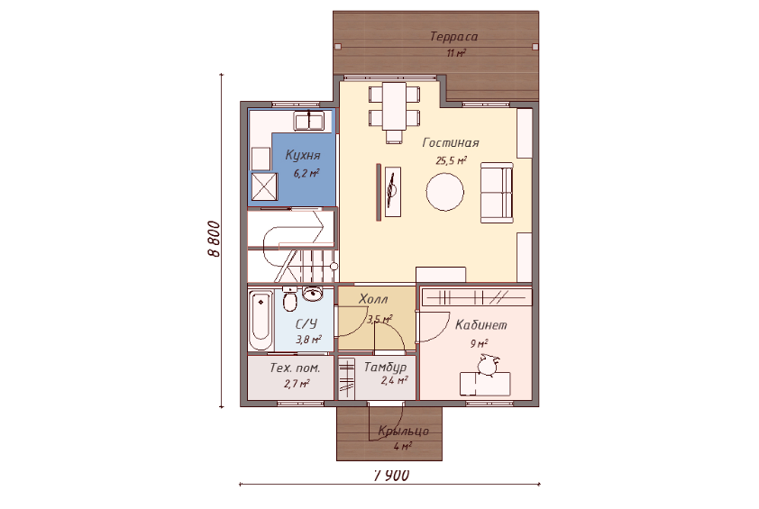 Проект каркасного дома Баффало план