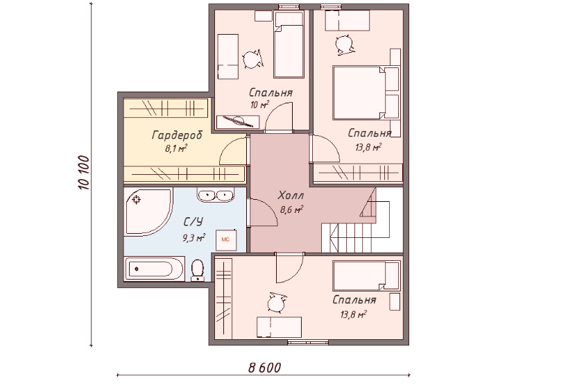 Проект каркасного дома Бакстон план 2