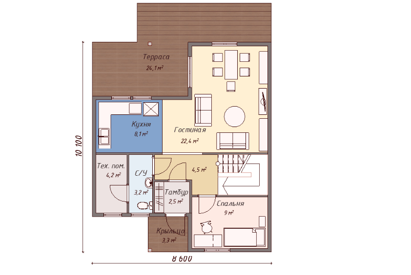 Проект каркасного дома Бакстон план
