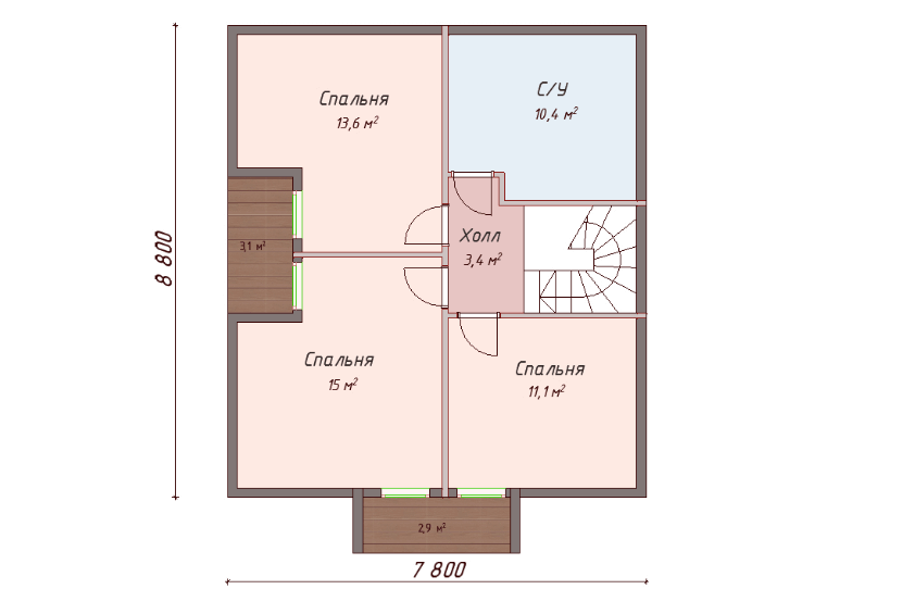Проект каркасного дома Балтимор план 2