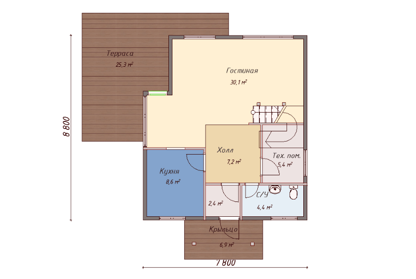 Проект каркасного дома Балтимор план