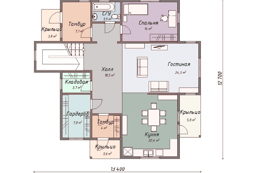 Проект каркасного дома Далтон план