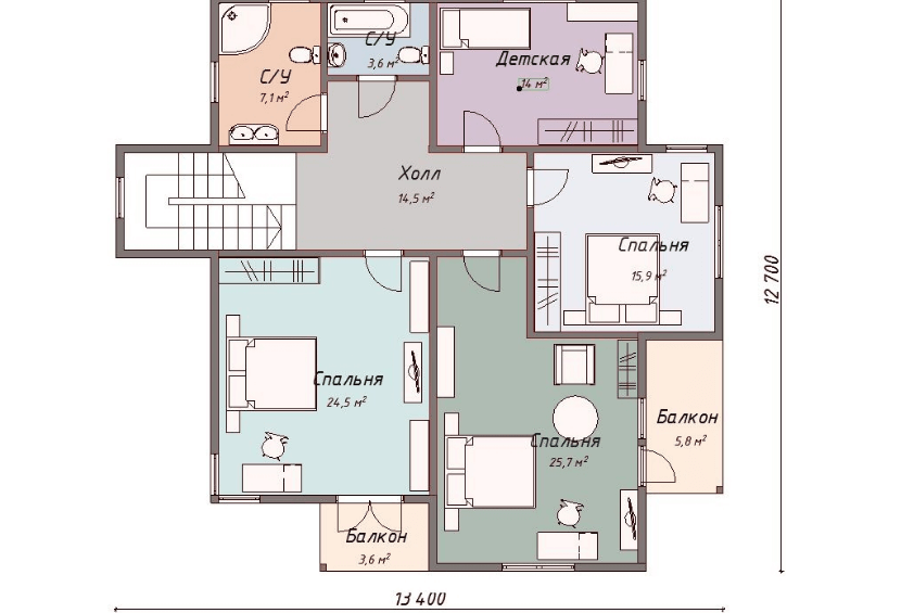 Проект каркасного дома Далтон план 2