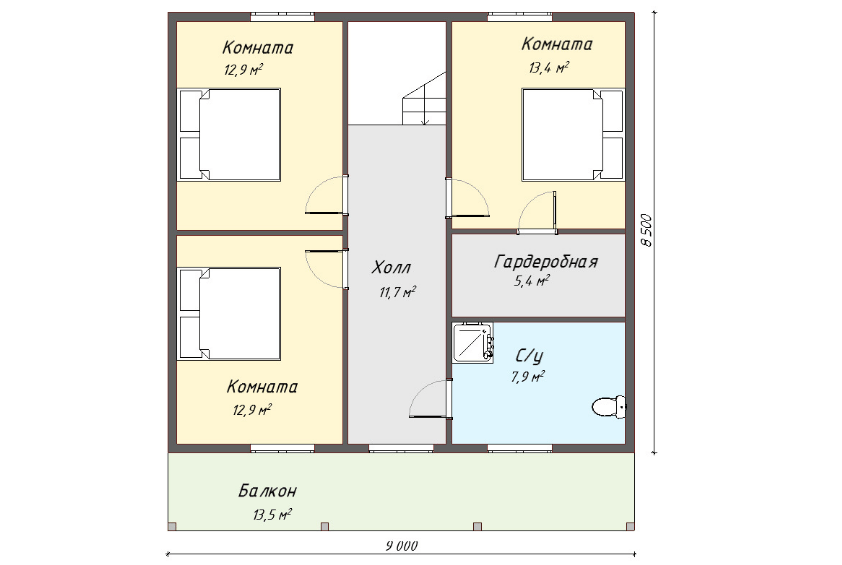Проект каркасного дома Денвер план 2