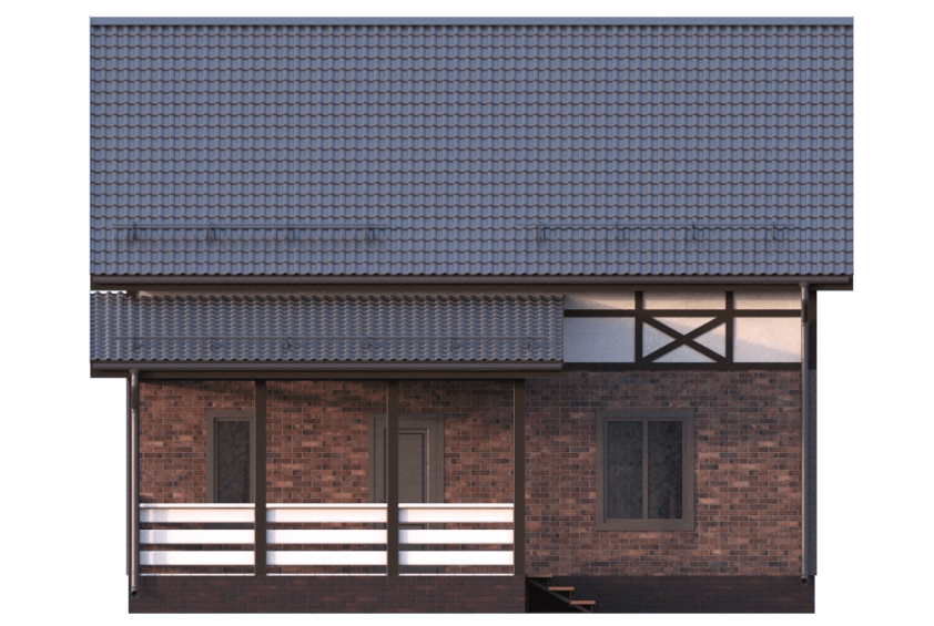 Проект каркасного дома Эссен фасад 4