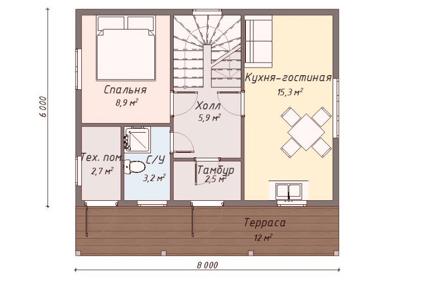 Проект каркасного дома Флорида план