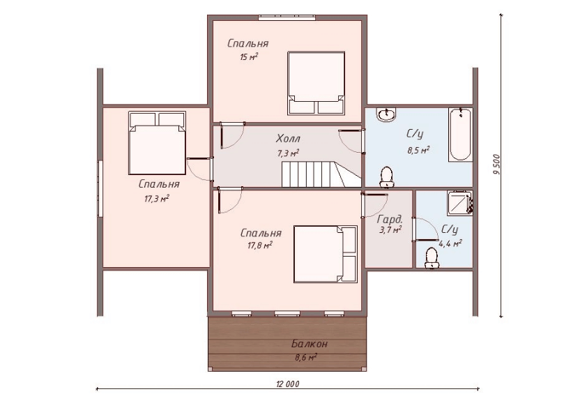 Проект каркасного дома Графтон план 2
