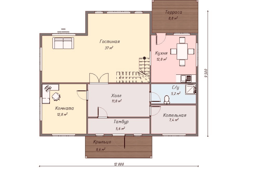Проект каркасного дома Графтон план