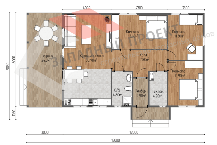 Проект каркасного дома Хаген план