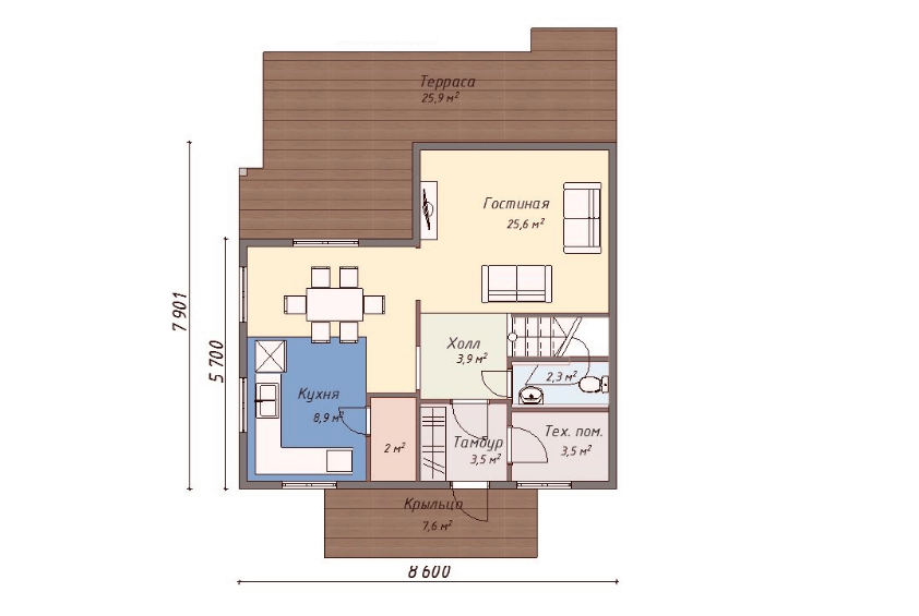 Проект каркасного дома Йорквилль план