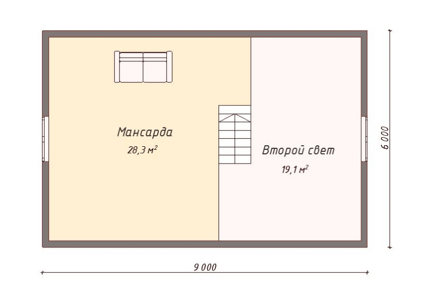 Проект каркасного дома Ирвинг план 2