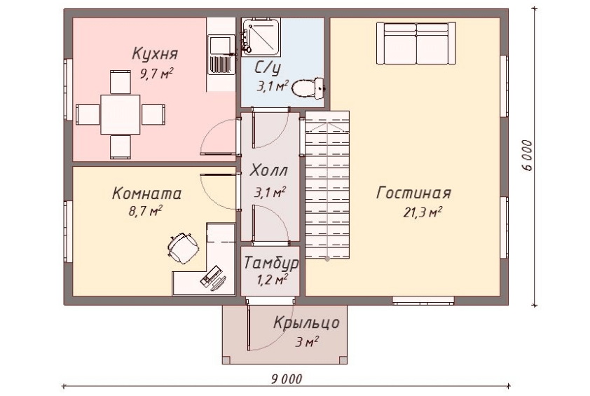 Проект каркасного дома Ирвинг план