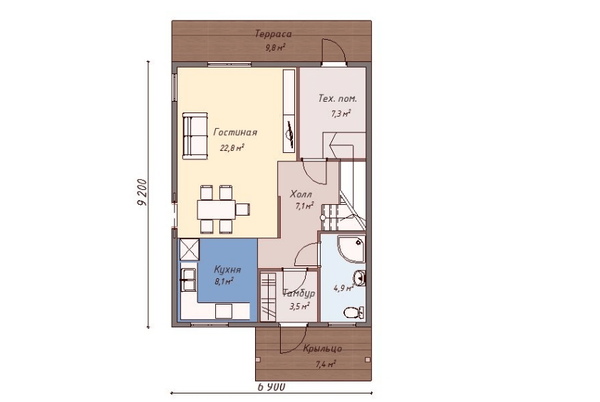 Проект каркасного дома Кентвуд план