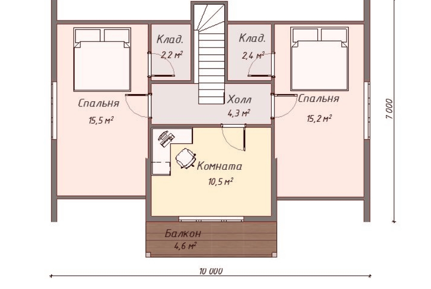 Проект каркасного дома Коламбус план 2