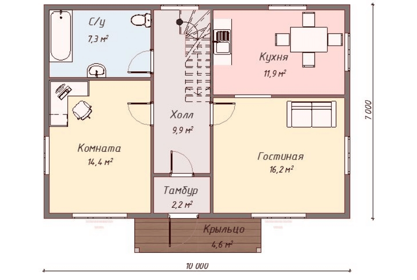 Проект каркасного дома Коламбус план