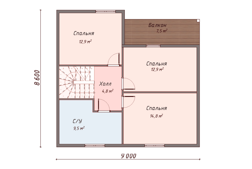 Проект каркасного дома Крествуд план 2
