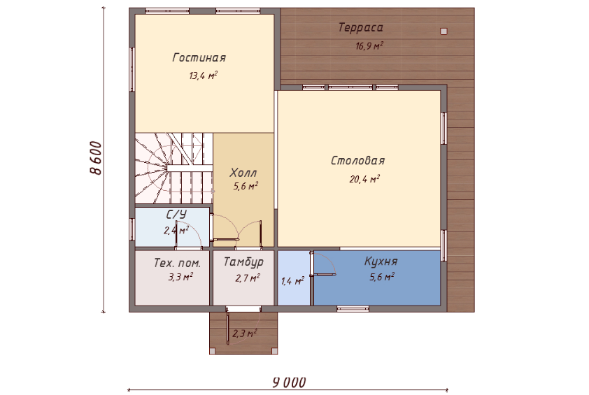 Проект каркасного дома Крествуд план