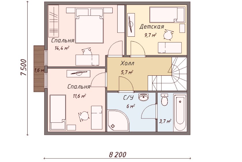 Проект каркасного дома Лауренс план 2