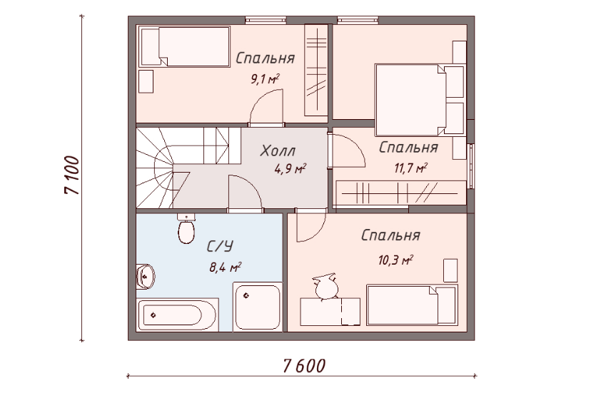 Проект каркасного дома Лестер план 2