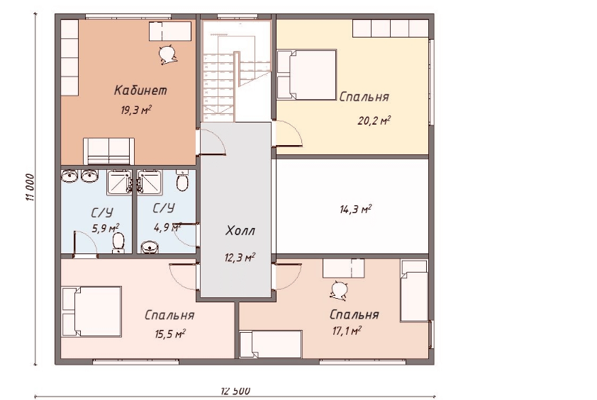 Проект каркасного дома Ливерпуль план 2