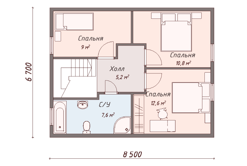 Проект каркасного дома Лудлоу план 2