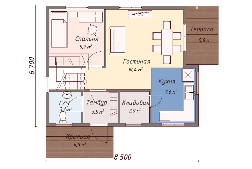 Проект каркасного дома Лудлоу план