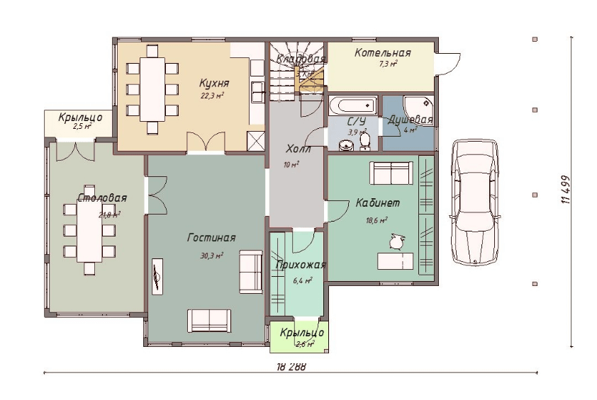Проект каркасного дома Луисвилл план