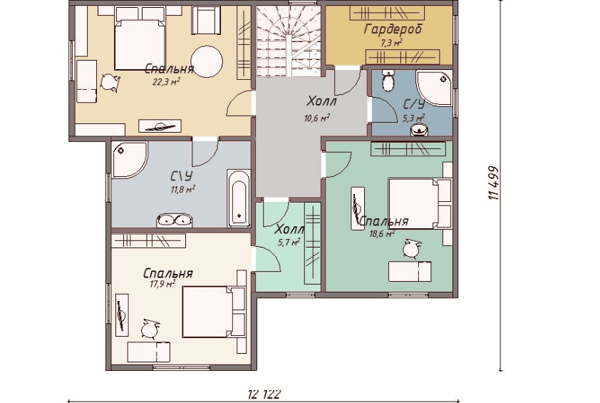 Проект каркасного дома Луисвилл план 2