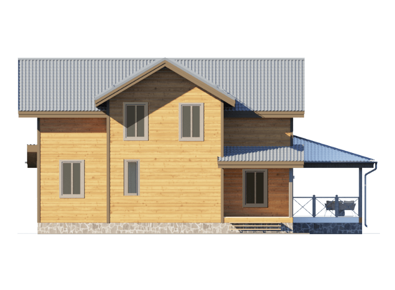 Проект каркасного дома Луизиана фасад 3