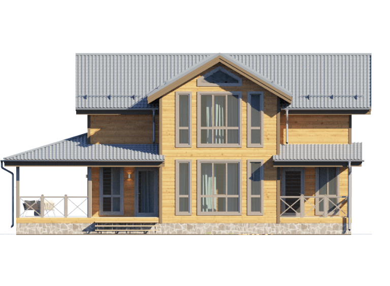 Проект каркасного дома Луизиана фасад 4