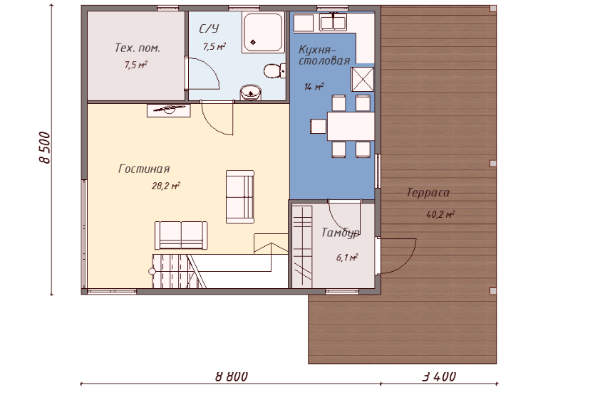 Проект каркасного дома МакКензи план