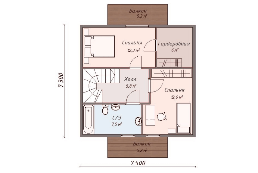 Проект каркасного дома Малберри план 2