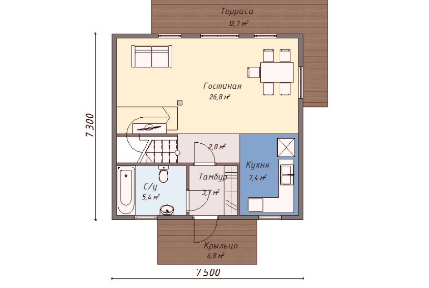 Проект каркасного дома Малберри план