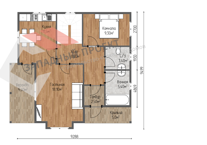 Проект каркасного дома Манчестер план