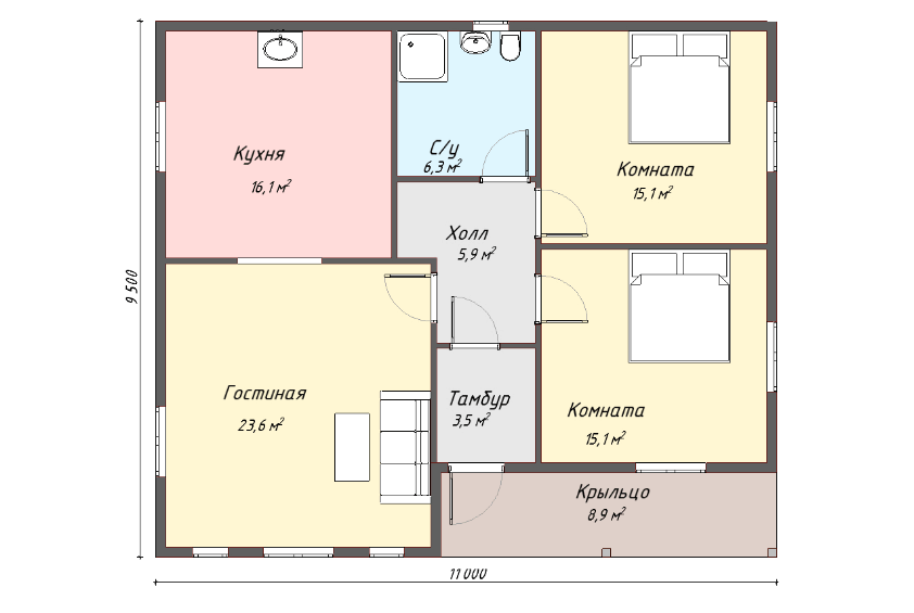 Проект каркасного дома Мансон-Сити план