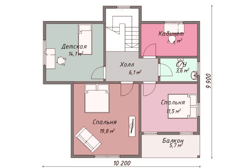 Проект каркасного дома Мельбурн план 2