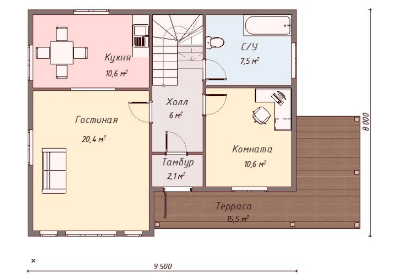 Проект каркасного дома Мемфис план