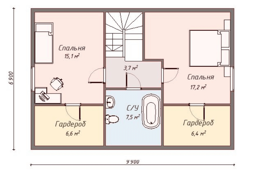 Проект каркасного дома Милфорд план 2