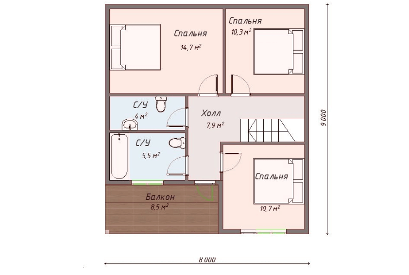 Проект каркасного дома Монтана план 2