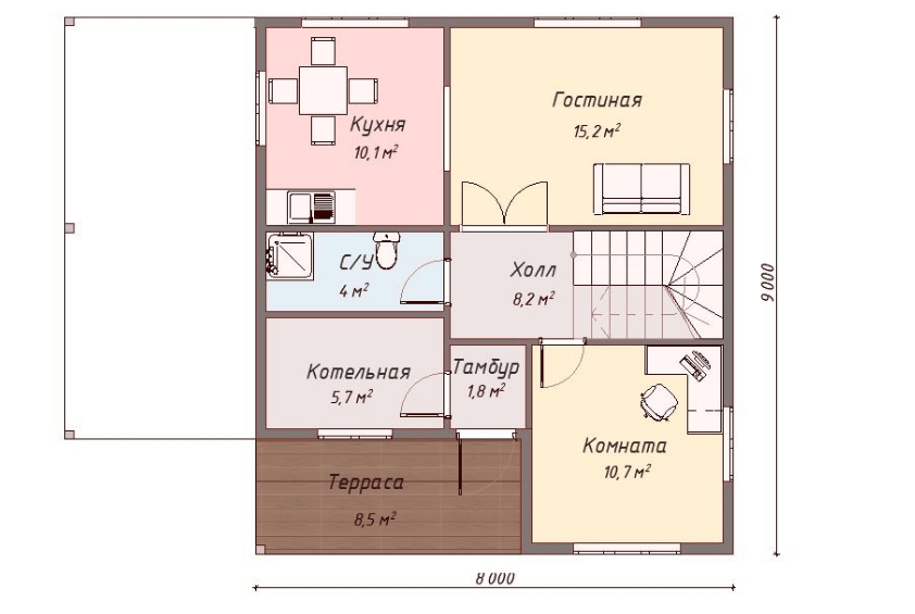 Проект каркасного дома Монтана план