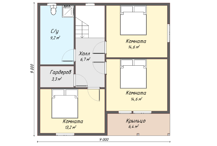 Проект каркасного дома Мортон план 2