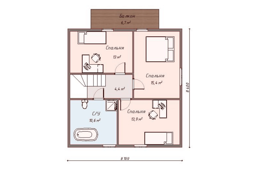 Проект каркасного дома Нашвил план 2