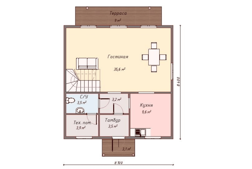 Проект каркасного дома Нашвил план